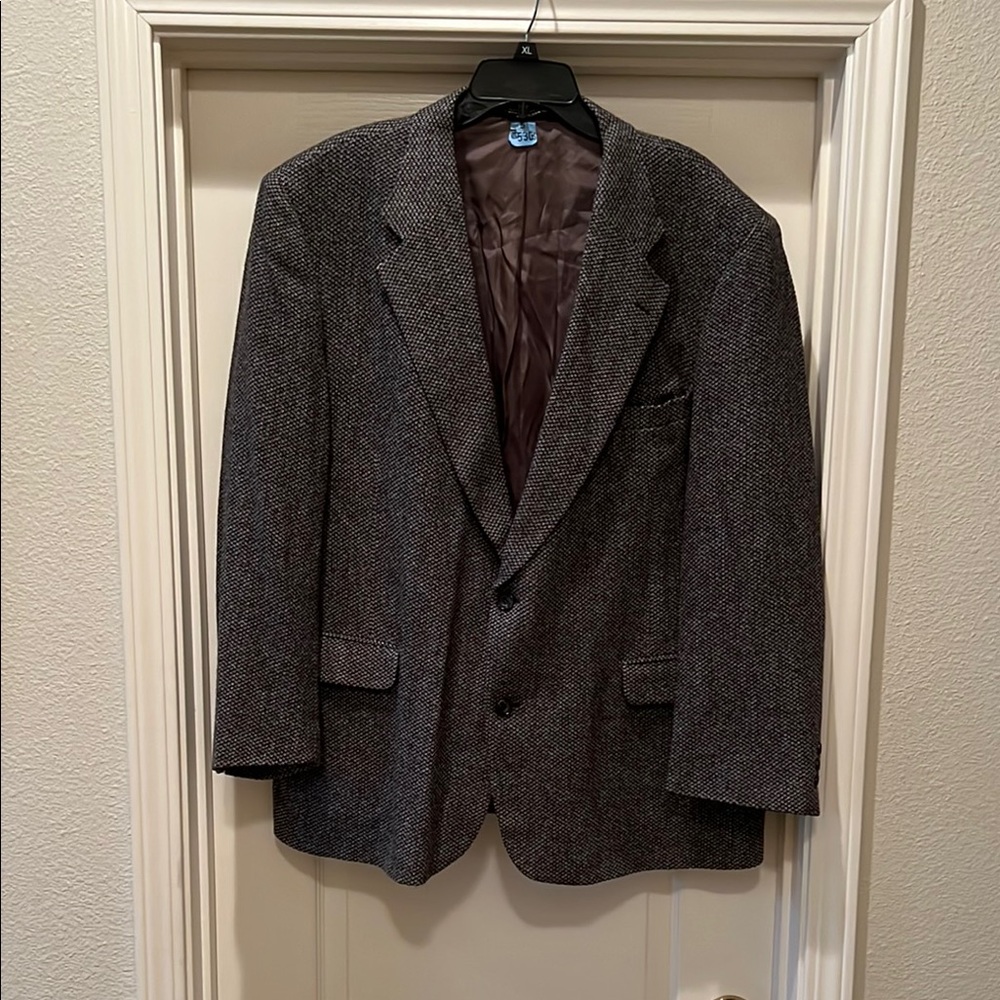 Classic Gray Men's Blazer American Trend 100% Wool 44R